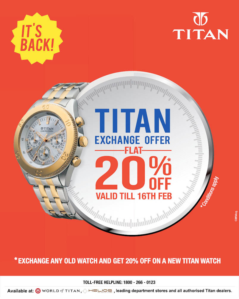Titan Watches offering flat 20 