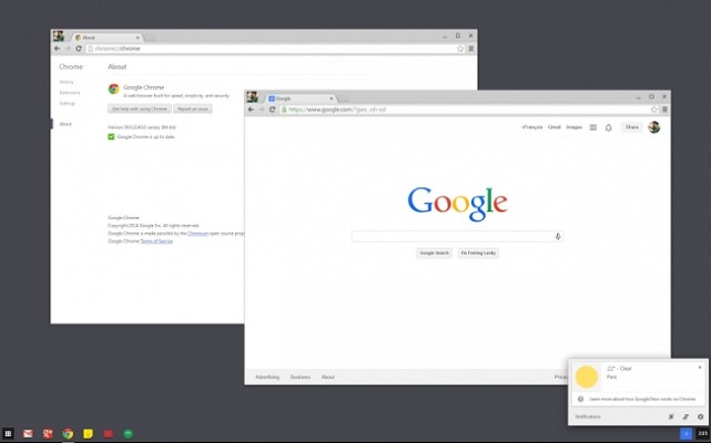 Chrome OS desktop to Window 7