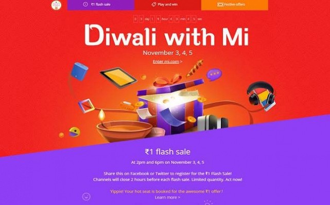 Diwali flash sale by Xiaomi 