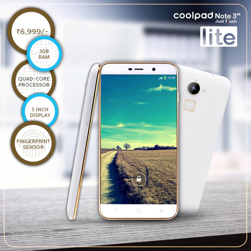 Coolpad had launched its Note 3 Lite smartphone in India on 19 March