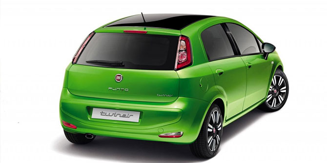 Facelifted Fiat Punto Green Color