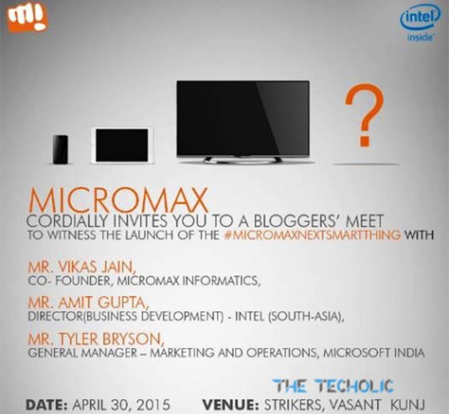 Invite for Micromax Next Smart Thing