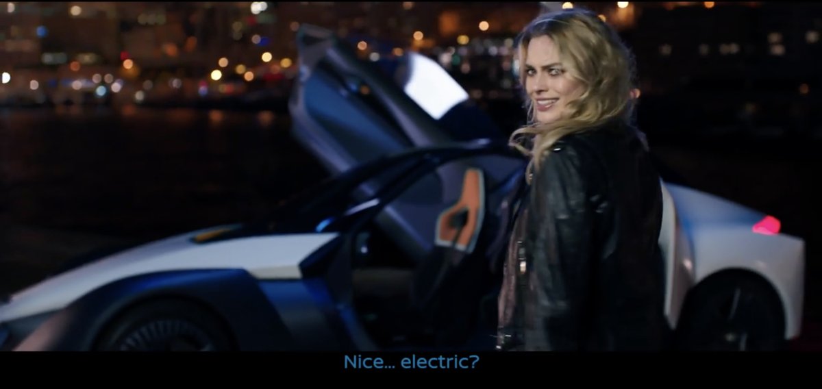 Nissan Electric Vehicle BladeGlider sports car with Margot Robbie