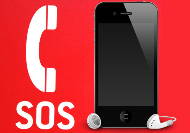 SOS Button-Equipped Phone