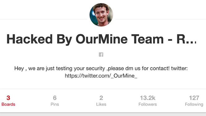 FB CEO Account Hacked By OurMine Team