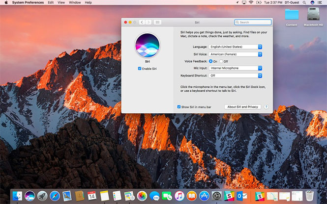 macOS Sierra comes with minor tweaks