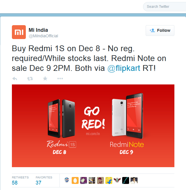 Xiaomi Redmi 1S sale